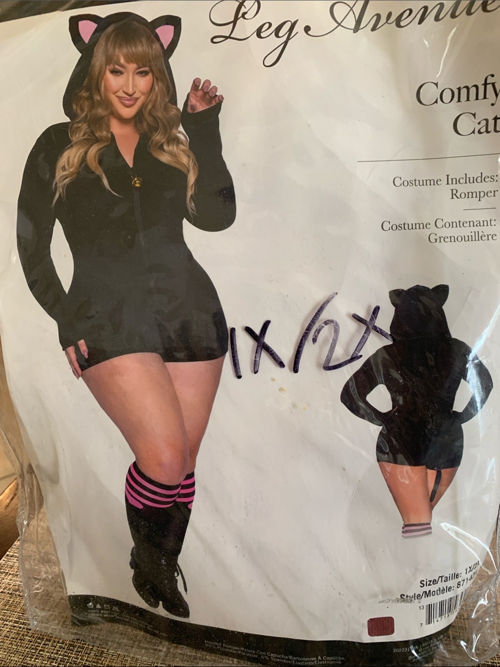 Leg Avenue Black Romper Costume with Pink Ear Detail